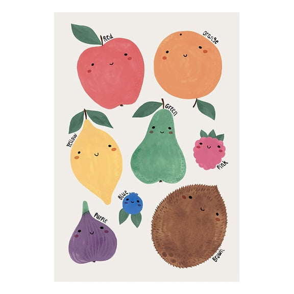 Colorful Fruits Print Wall Art, Modern Wall Decor For Living Room Bedroom, 8x12 UNFRAMED
