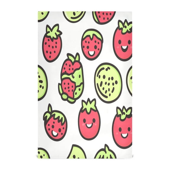 Colorful Fruits with Swirls Decorative Waffle Towel Kitchen Dishcloth 28x18in Multi-Use Tea Towel