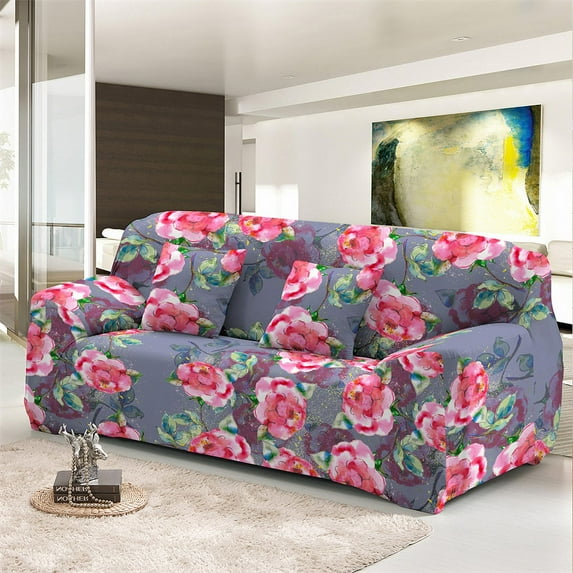 Colorful Full Print Floral Rose Pattern Slip Covers Fashion Sofa Cover for Living Room Couch Covers for Sofas 1/2/3/4 seaters