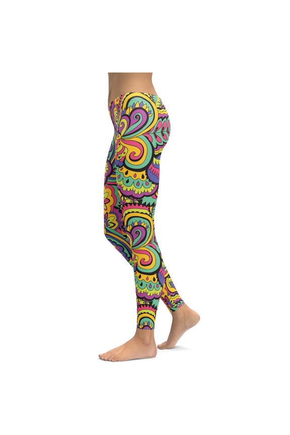Colorful Fun Pattern Leggings Size: XL for Women | FIERCEPULSE
