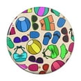 thumbnail image 1 of Colorful Fun Summer Beach Pattern Pinback Button Pin, 1 of 4