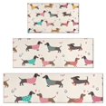 thumbnail image 1 of Colorful Funny Dachshund Kitchen Rugs Sets Of 3,Kitchen Runner Rugs Non Skid Washable,Decorative Kitchen Floor Mats for Kitchen,Sink,Laundry,17"x30"+ 17"x47" + 17"x59", 1 of 6