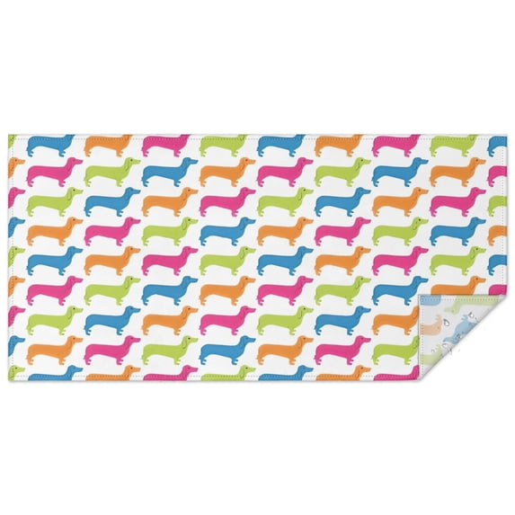 Colorful Funny Dachshund Rectangle Tablecloth 60"x120",Waterproof Polyester Rectangle Table Cloth, Wipeable Spillproof Polyester Tablecloth for Dining, Camping, Indoor and Outdoor
