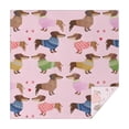 thumbnail image 1 of Colorful Funny Dachshund Square Tablecloth,Waterproof Square Table Cover,Wipeable Spillproof Washable Table Cover for Home Kitchen Party Decor 52"x52"(132x132cm), 1 of 6