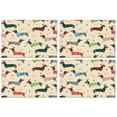 thumbnail image 1 of Colorful Funny Dachshund Summer Placemats Table Placemats Set Of 4-Linen Kitchen Washable Placemats Table Mats 11.8"x17.7"Non-Slip Heat Resistant, 1 of 6