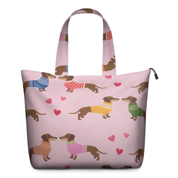 Colorful Funny Dachshund Travel Tote Bags for Women Carry On,Large Weekender Bags for Women Travel,Multi Functional Duffle Bag for Work,Shopping,Sports