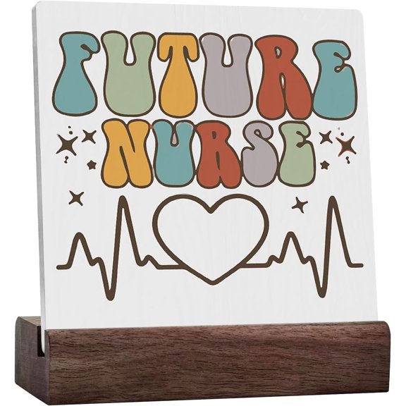 Colorful Future Nurse Ceramic Table Sign Home Office Wall Decor Rustic Nurse Theme Sign