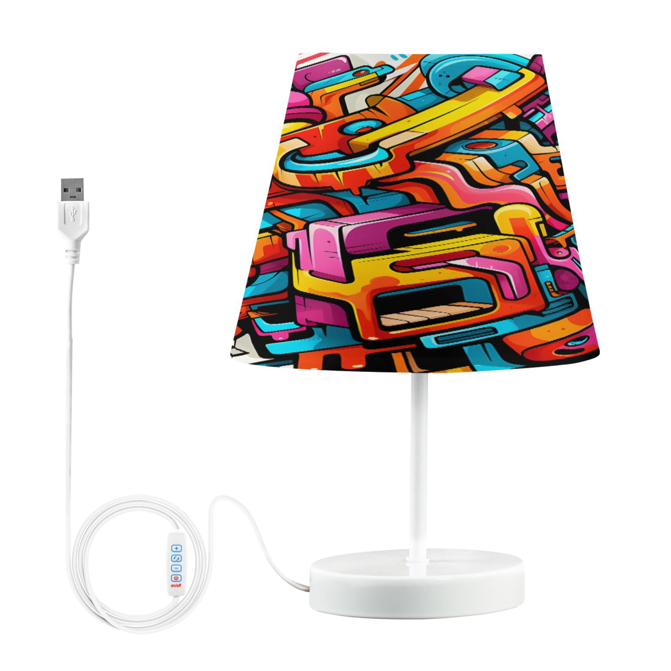 Colorful Futuristic Graffiti Desk Lamp LED Table Nightstand Lamps