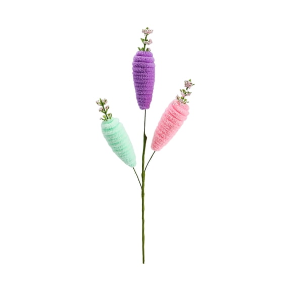 Colorful Fuzzy Carrot Stems Easter Decor for Home Garden