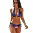 thumbnail image 1 of Colorful Galaxy Bikini Swimsuit Green and Blue Swimwear Women Kawaii Bikini Set 2 Piece Push Up Graphic Biquini, 1 of 5
