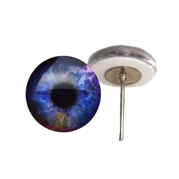 Colorful Galaxy Glass Eyes on Wire Pin Posts