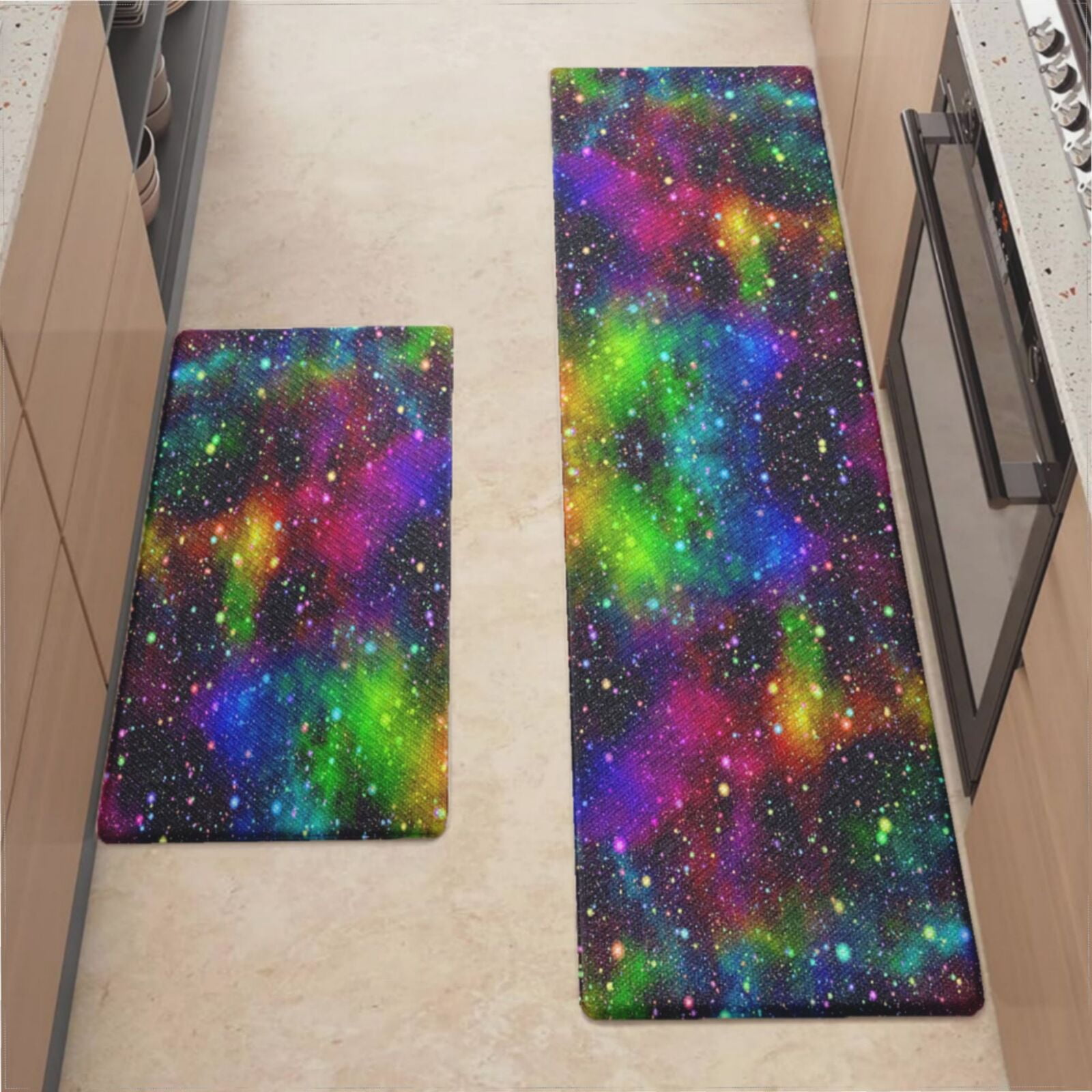 Colorful Galaxy Outer Space Universe Starry Sky Star Pvc Kitchen Mat ...