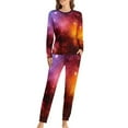 thumbnail image 1 of Colorful Galaxy Pajamas Stars and Nebula Fashion Pajama Sets Woman 2 Pieces Room Oversized Design Sleepwear Birthday Present, 1 of 7
