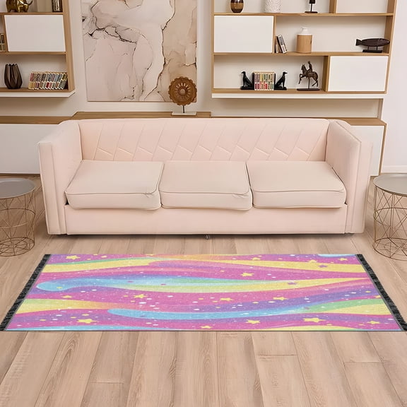 Colorful Galaxy Pattern 72x23.5" Bedroom Runner Rug, Durable and Non-Slip for Hallways and Living Rooms