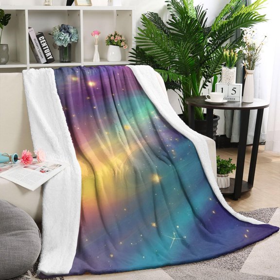 Colorful Galaxy Pattern Blanket,Comfortable Soft Flannel Throw Blanket,All Season,Warm Lightweight Blankets for Sofa Bed Couch Living Room Chair,40"x50"