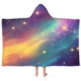 thumbnail image 1 of Colorful Galaxy Pattern Hooded Bath Towel，50"x30" for Ages 3 To 12 Kids, Quick Dry Lightweight Soft Microfiber Hood Beach Towel Cover Up for Kids, 1 of 7