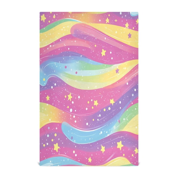 Colorful Galaxy Pattern Kitchen Towels Set of 4 Tea Towels for Kitchen Decorative Waffle Dishcloths 28x18in