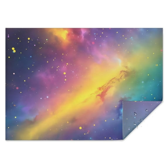 Colorful Galaxy Pattern Rectangle Tablecloth 60"x84",Waterproof Polyester Rectangle Table Cloth, Wipeable Spillproof Polyester Tablecloth for Dining, Camping, Indoor and Outdoor