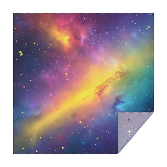 Colorful Galaxy Pattern Square Tablecloth,Waterproof Square Table Cover,Wipeable Spillproof Washable Table Cover for Home Kitchen Party Decor 42"X42"(107x107cm)