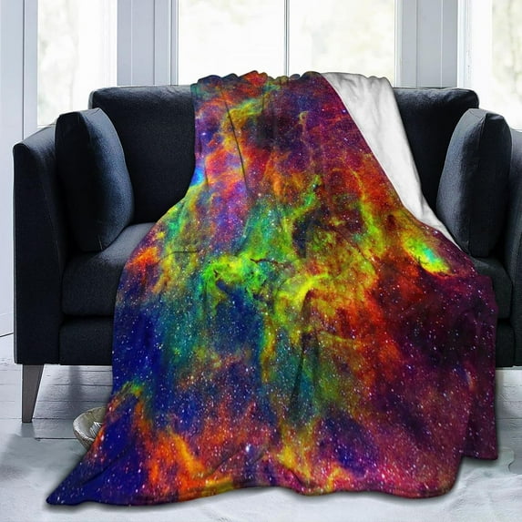 Colorful Galaxy Throw Blanket Couch Bed Universe Cozy Soft Fleece Blanket Flannel Comfy Warm Women Adults Decorative Microfiber Lightweight Blanket 50x60 Inches, 60inchx50inch (zzz)