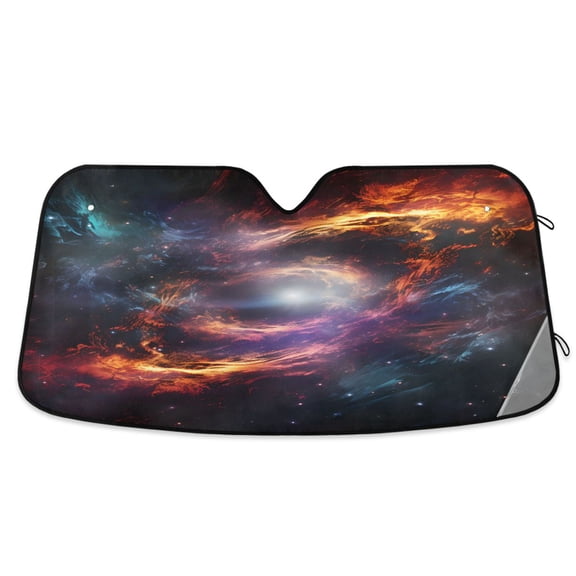 Colorful Galaxy with Swirling Nebulas Car Windshield Sun Shade Foldable Car Front Window Visor Heat and UV Protection 57x31.5