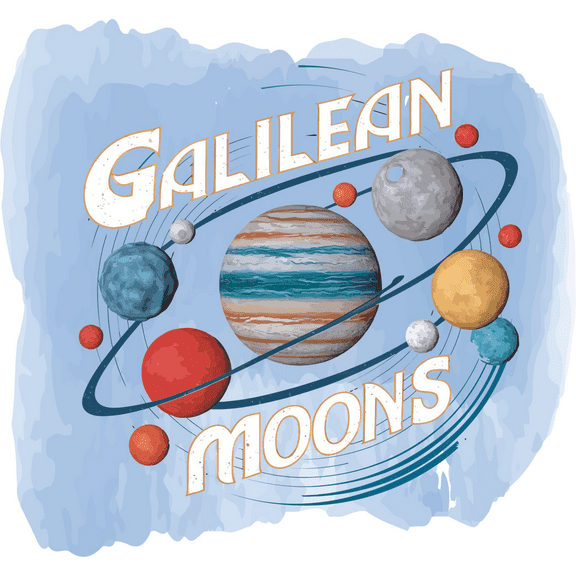 Colorful Galilean Moons Universe Planet Science Galaxy Outer Space Solar System Moon Wall Art Sticker Designs Vinyl Stickers For Home House Walls Rooms Windows Bedroom Decoration Size (12x12 inch)