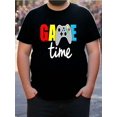 thumbnail image 1 of Colorful Game Controller Graphic Men's Plus Size Gamer Short Sleeve Crew Neck Tee, 1 of 6