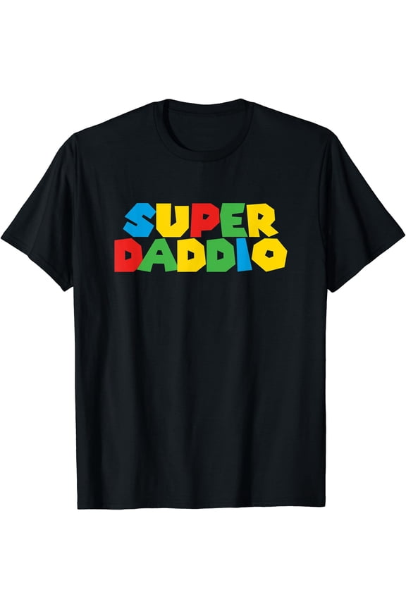 Colorful Gamer Daddio Super Dad T-Shirt Funny Father's Birthday Gift