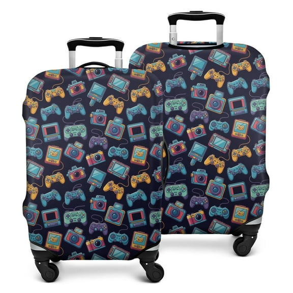 Colorful Games Device Dark Pattern Luggage Cover Fashion Suitcase Cover Baggage Covers Fit 25-28 Inch Luggage (Go Travel)