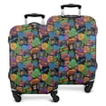 thumbnail image 1 of Colorful Games Graffiti Black Pattern Luggage Cover Fashion Suitcase Cover Baggage Covers Fit 25-28 Inch Luggage (Go Travel), 1 of 5
