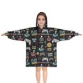 thumbnail image 1 of Colorful Games Symbol Black Pattern Blanket Hoodies for Kids 6-13YR Oversize Wearable Blanket Hoodies for Boys Girls Teens, 1 of 7