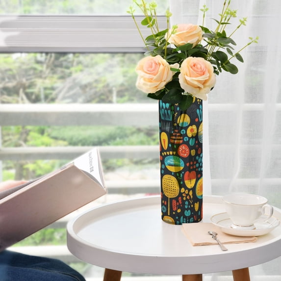 Colorful Garden Plastic Vase 11.8'' x 3.9'' Transparent Non Breakable Decorative for Family