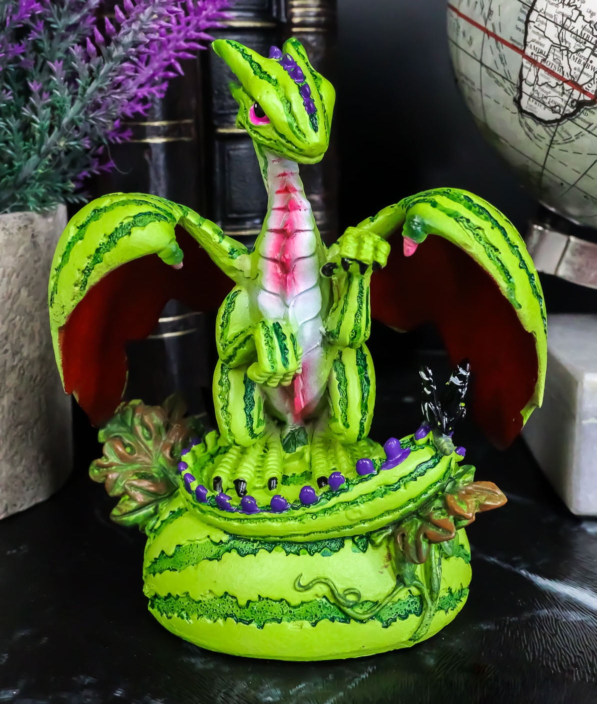Colorful Garden Tropical Watermelon Green Thumb Dragon Statue