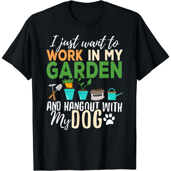 Colorful Gardening Dog Lover T-Shirt for Pet Enthusiasts and Gardeners