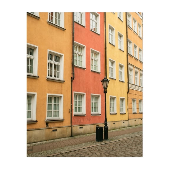 Colorful Gdańsk - Gdańsk Pomorskie Poland Photography Architecture Cityscape Street Photography Vintage Travel Poster Unframed Wall Art Print 22 x 28 inches