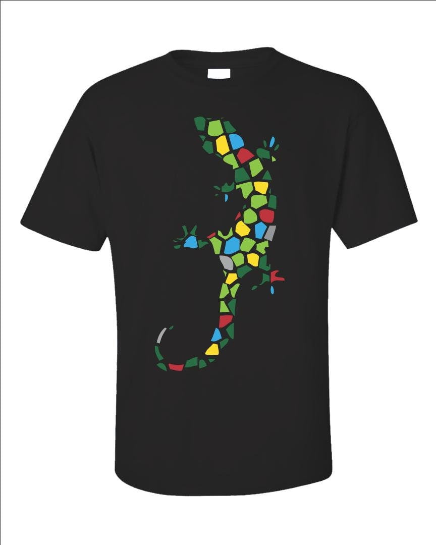 Colorful Gecko Art Print Shirt, Reptile Tee, Lizard Lover Gift, Graphic ...