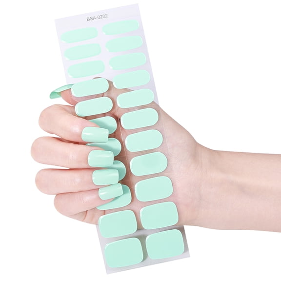 Colorful Gel Nails Stickers 22Pcs Without UV Curing Needed Gel Nails Wraps Full Covers Manicure Nails Decoration