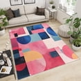 thumbnail image 1 of Colorful Geometric Abstract Rug European Bohemian Rugs For Living Room Non-Slip Children's Carpet Modern Machine Washable Rug For Bedroom Kitchen Office 5x8ft, 1 of 6