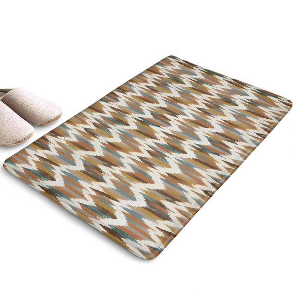Colorful Geometric Chevron Flannel Non Slip Door Rugs,Washable Door Mats Indoor,Decorative Door Mats,Dirt-Resistant and Absorbent Doormat for Entrance,Bedroom,Kitchen,Bathroom,23.5"x16"