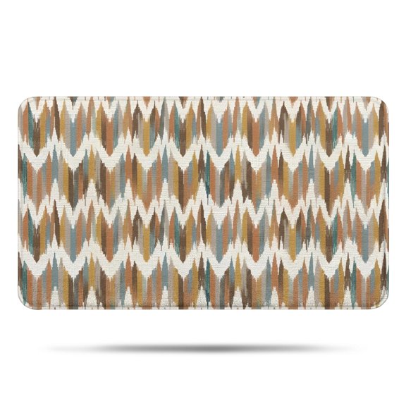 Colorful Geometric Chevron Pattern Bathroom Rugs Mat,Non Slip Microfiber Bathroom Rug,Rubber Backing,Soft Bathroom Mats for Bathroom Floor,Tub and Shower,17x30in(43x75cm)