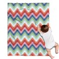 thumbnail image 1 of Colorful Geometric Chevron Pattern Blanket,Comfortable Soft Flannel Throw Blanket,All Season,Warm Lightweight Blankets for Sofa Bed Couch Living Room Chair,30"x40", 1 of 4