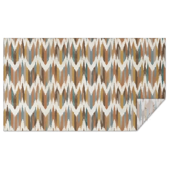 Colorful Geometric Chevron Pattern Rectangle Tablecloth 60"x102",Waterproof Polyester Rectangle Table Cloth, Wipeable Spillproof Polyester Tablecloth for Dining, Camping, Indoor and Outdoor