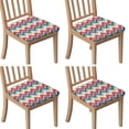 thumbnail image 1 of Colorful Geometric Chevron Pattern Seat Covers for Dining Room Chairs Set Of 4,Stretch Printed Washable Chair Seat Cover with Elastic Ties and Button,Removable Waterproof Couch Cushion Covers, 1 of 6