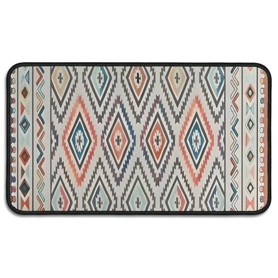 Colorful Geometric Diamond Pattern Door Rugs,Washable Non Slip Door Mats Indoor,Decorative Door Mats,Entry Mat Indoor for Entrance,Bedroom,Kitchen,Bathroom,30"x17"