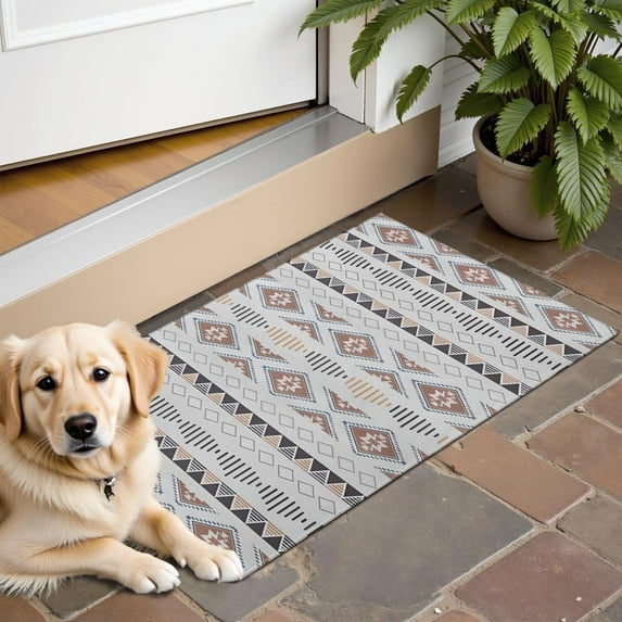 Colorful Geometric Diamond Pattern Door Rugs,Washable Non Slip Door Mats Indoor,Decorative Door Mats,Entry Mat Indoor for Entrance,Bedroom,Kitchen,Bathroom,16"x24"