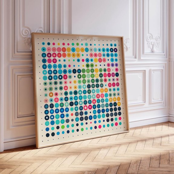 Colorful Geometric Dot Square Studio Wall Decor