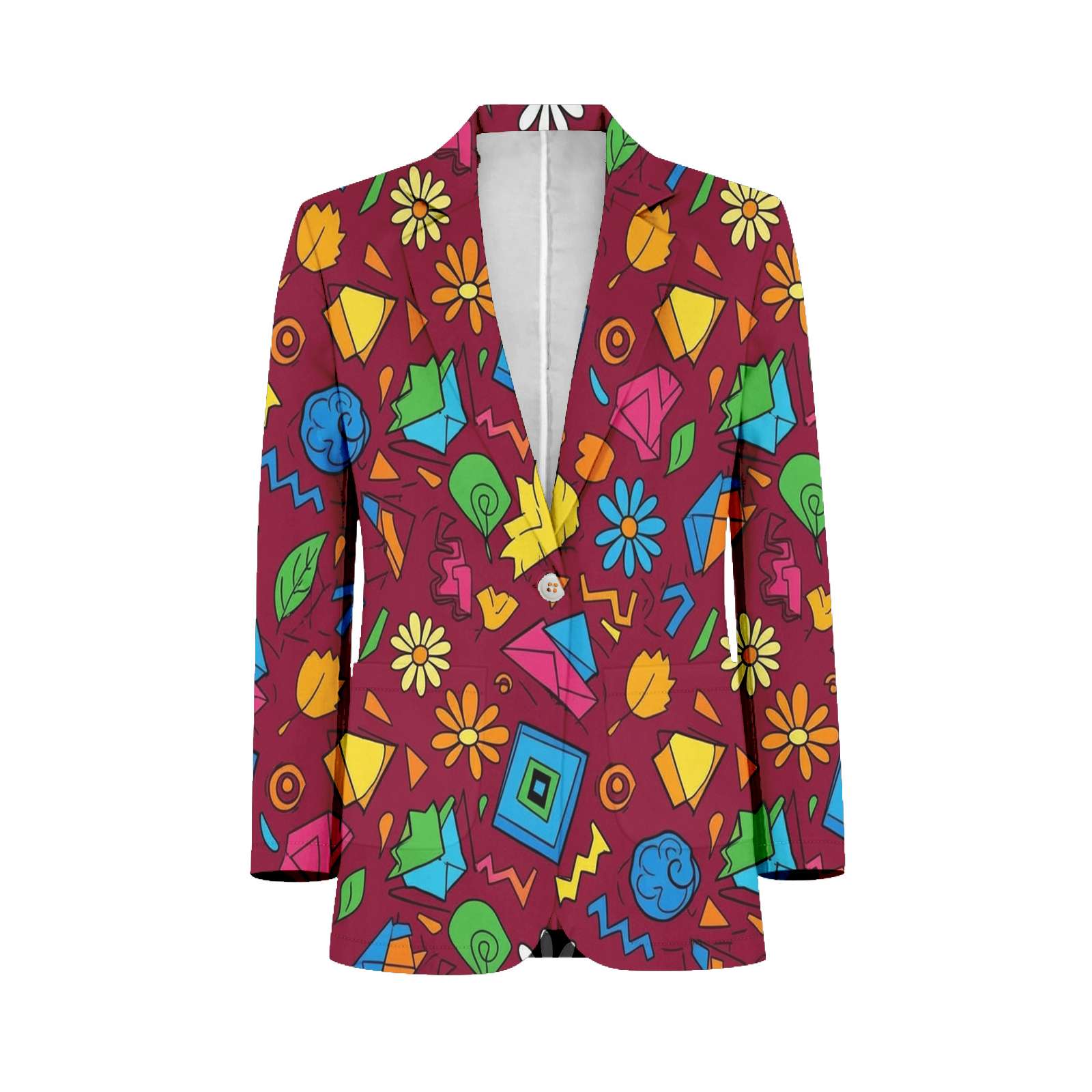 Colorful Geometric Floral Pattern Customized Men's Suits full man Shawl ...