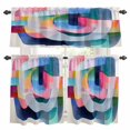 thumbnail image 1 of Colorful Geometric Kitchen Curtains Sets for Windows 24 Inch Length, Art Color Block Modern Abstract Rod Pocket Window Treatments Tier Curtains and Valances Set for Bedroom/Bathroom, 1 of 8