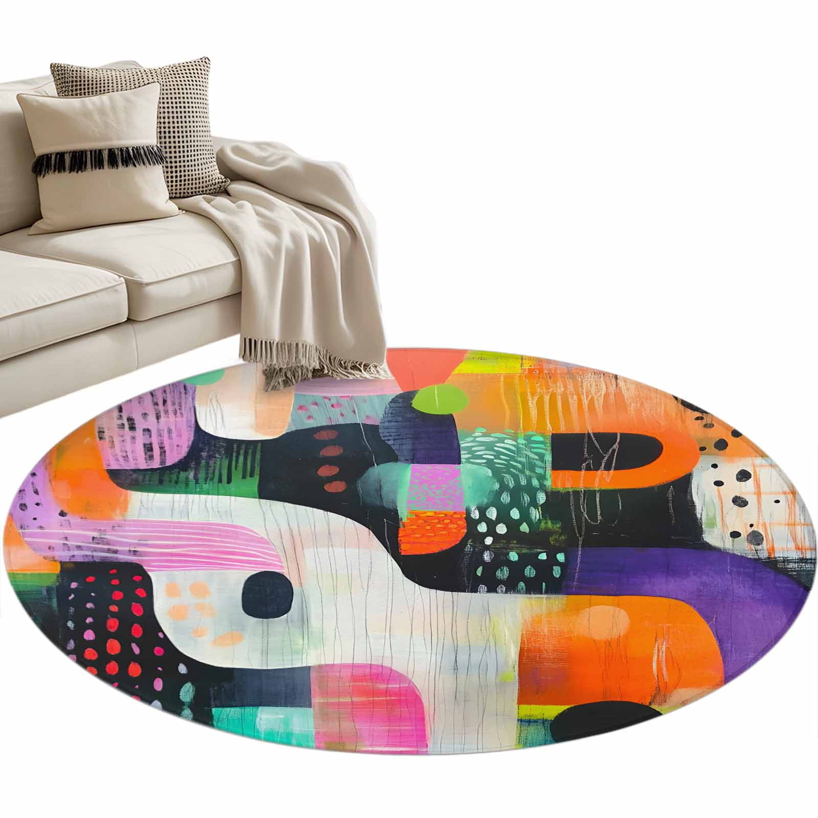 Colorful Geometric Large Area Rugs for Bedroom Living Room, Soft Non ...