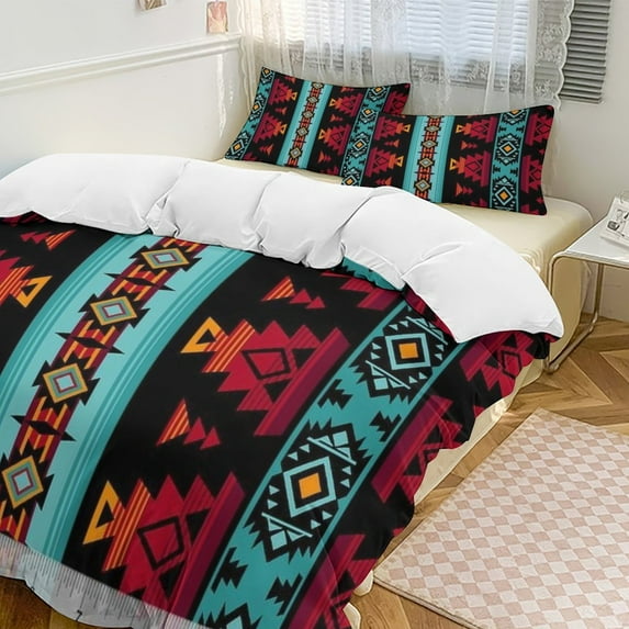 Colorful Geometric Lines Bedding Set Couple Bedclothes Pillowcase Customized Home Textiles Bed Set for Bedroom Decoration
